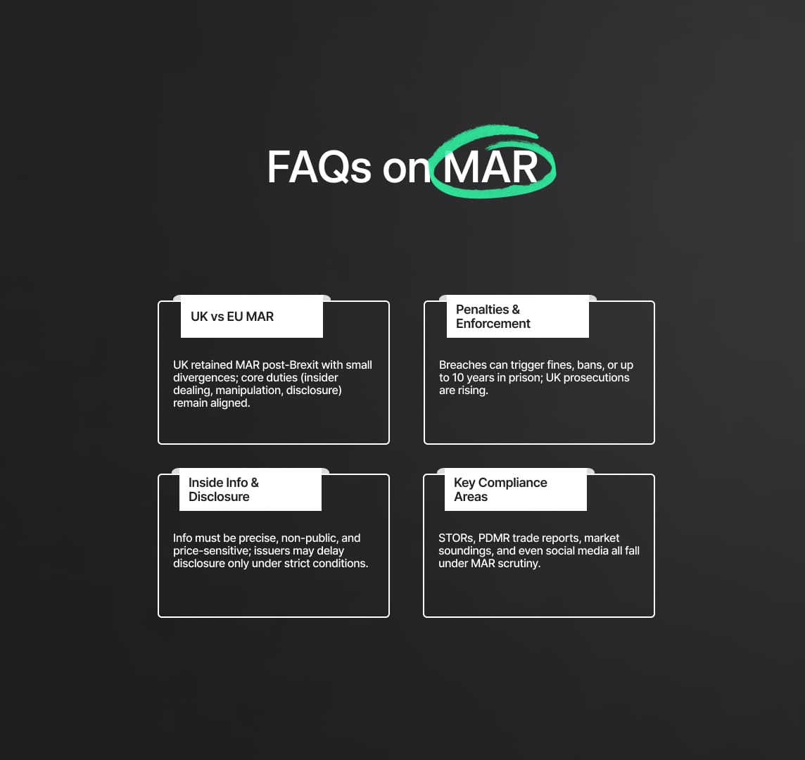 Frequently Asked Questions on the Market Abuse Regulation (MAR)