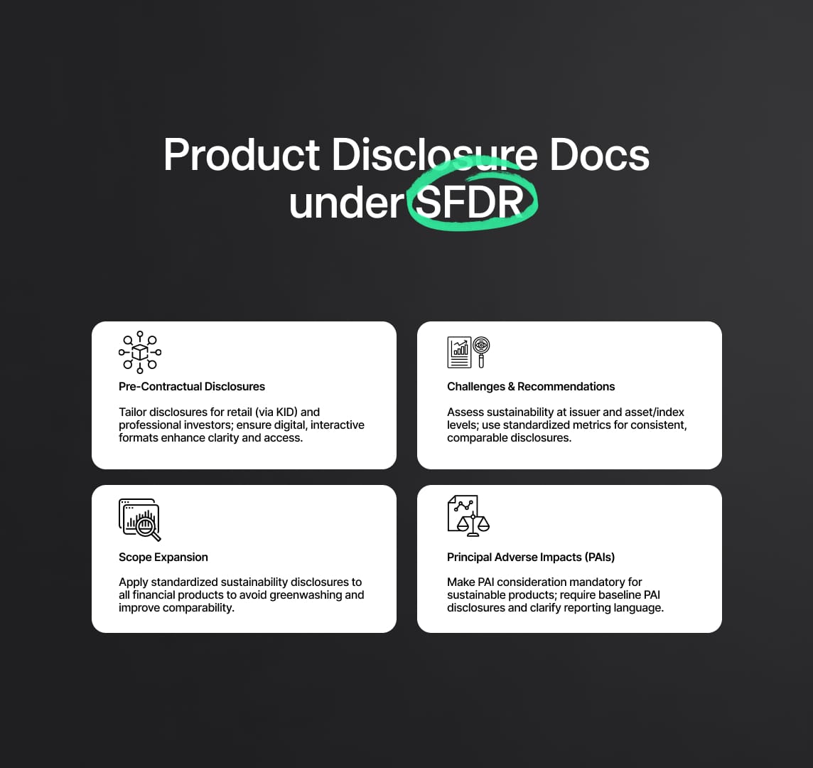 The Sustainable Finance Disclosure Regulation: Documentation for Product Disclosures